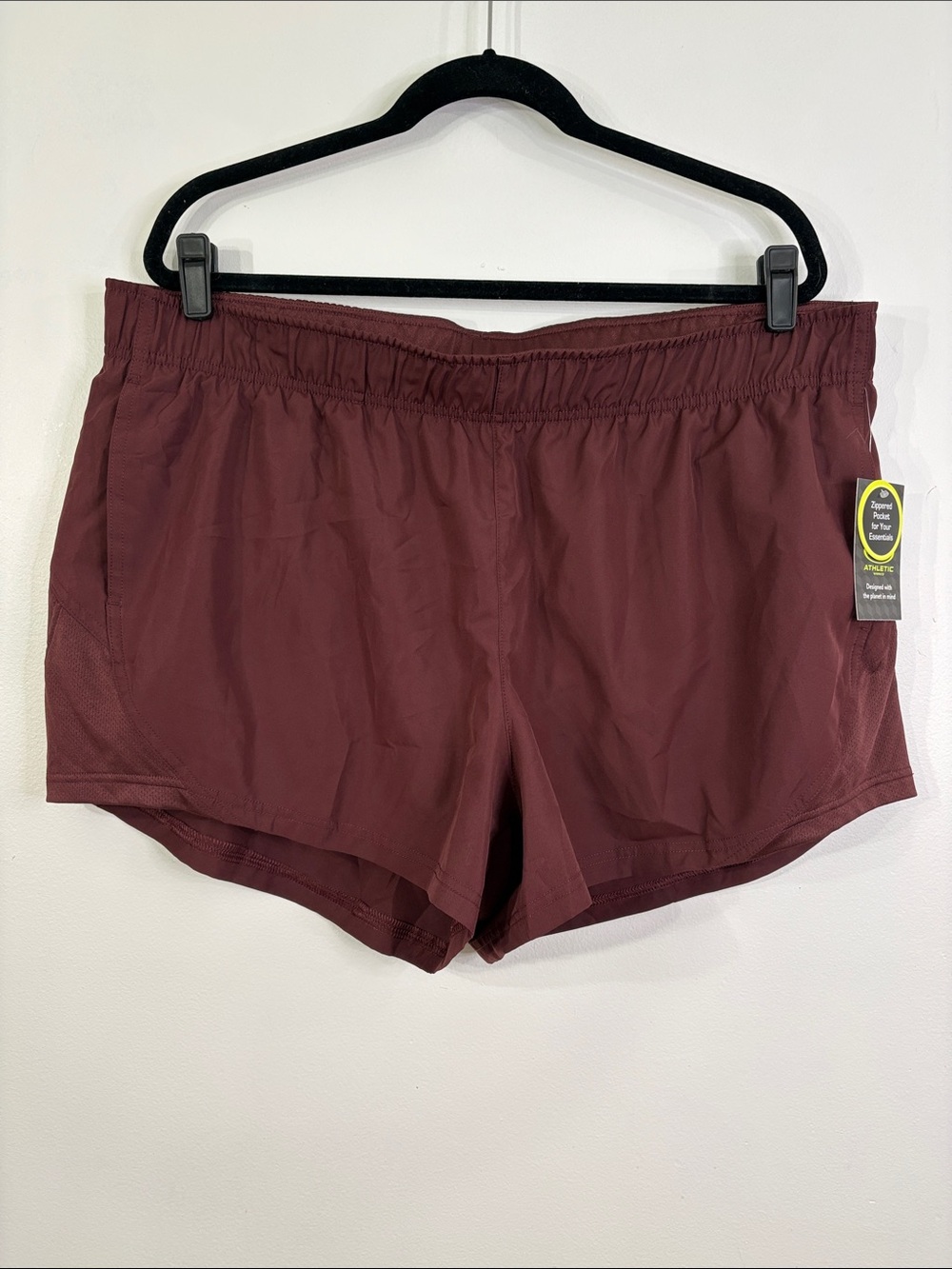 Nylon Athletic Shorts Cranberry Sz XXL